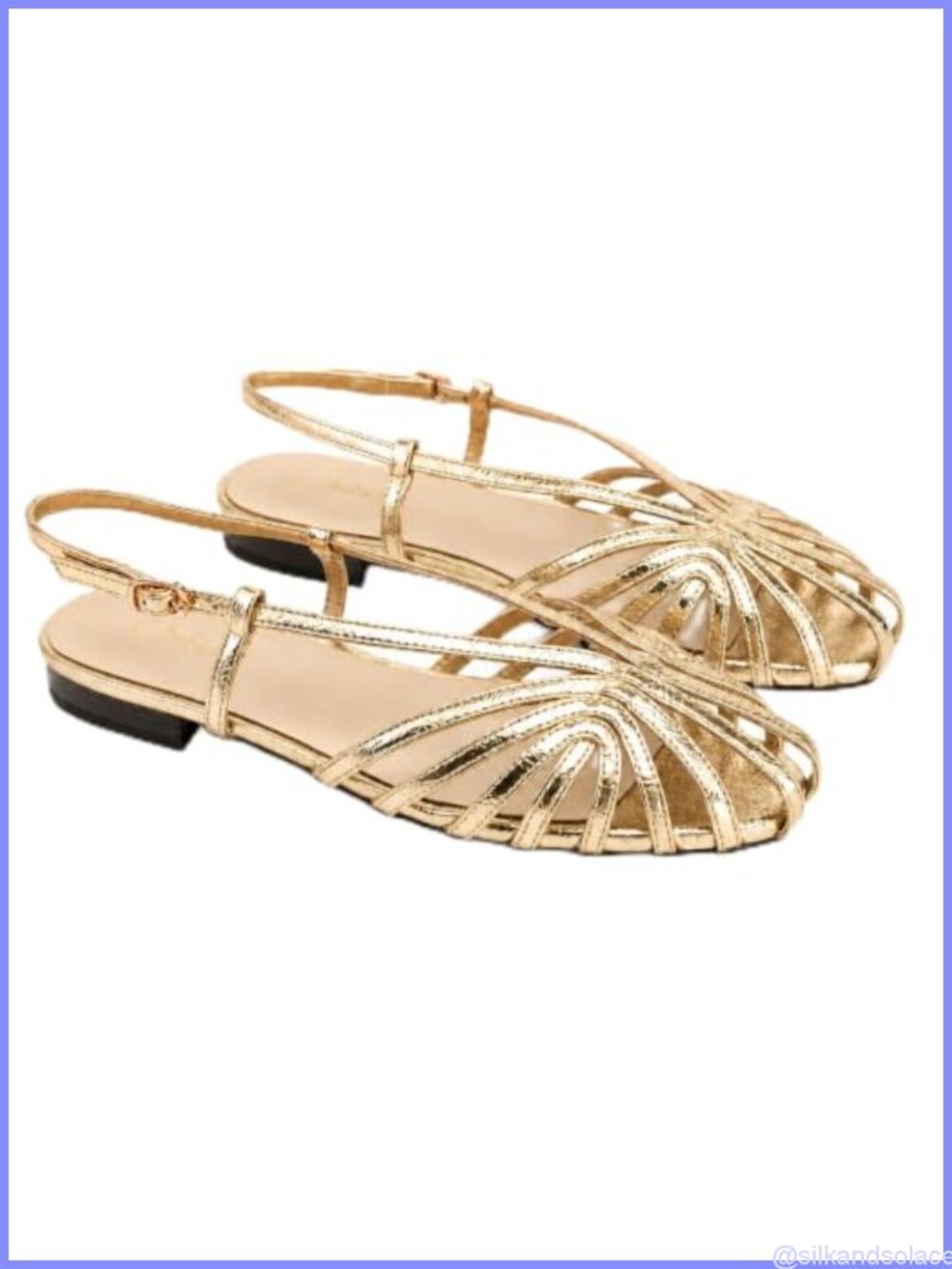 Square Toe Slingback Flat Sandals Ankle Buckle Strap Slip On Slides